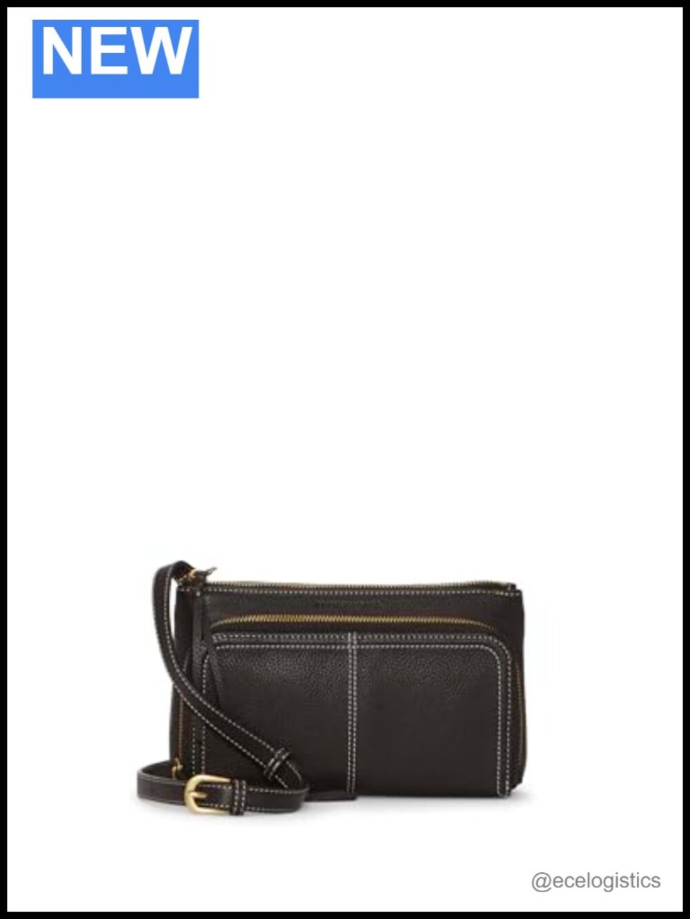 Lucky Brand Women's Crossbody Bag Leather Zipper Closure Utility Design
